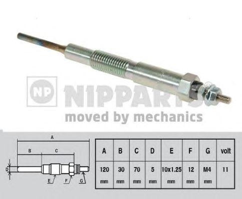 Свеча накаливания J5713010 H B JAKOPARTS NIPPARTS