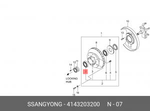 Подшипник ступицы колеса 4143203200 SSANG YONG