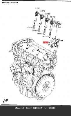 Катушка зажигания C401-18-100A MAZDA