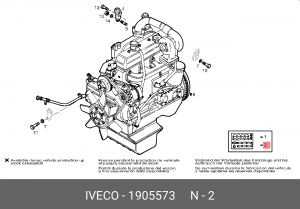 Комплект прокладок, головка цилиндра 1905573 IVECO