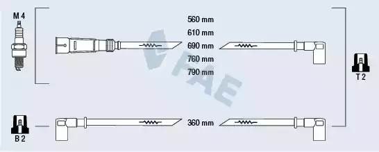 Ккомплект проводов зажигания 83950 FAE