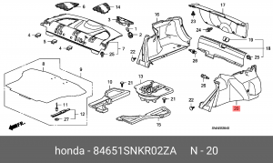 Обшивка багажника 84651SNKR02ZA HONDA