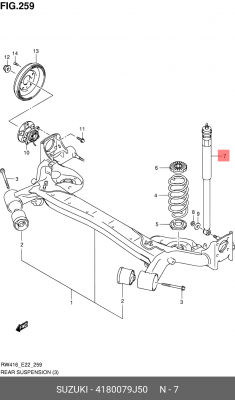 Амортизатор 41800-79J50 SUZUKI