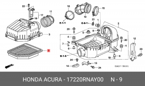 Фильтр воздушный 17220RNAY00 HONDA
