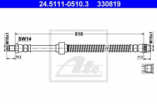 Тормозной шланг 24.5111-0510.3 ATE