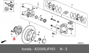 Комплект подшипника ступицы колеса 42200SJF951 HONDA