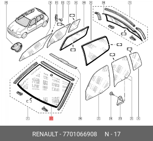 Стекло ветровое 7701066908 RENAULT