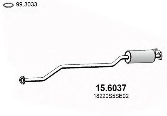 Средний глушитель выхлопных газов 156037 ASSO
