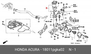 Клапан рециркуляции выхлопных газов EGR 18011PGKA02 HONDA