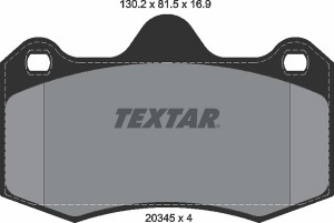 Комплект тормозных колодок, диско 2034501 TEXTAR