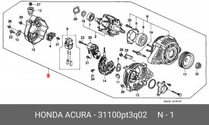 Генератор 31100PT3Q02 HONDA