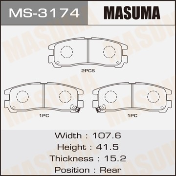 Колодки тормозные дисковые MS3174 MASUMA