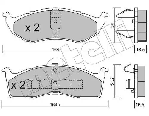 Комплект тормозных колодок, диско 2203560 METELLI
