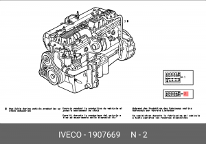 Комплект прокладок, головка цилиндра 1907669 IVECO