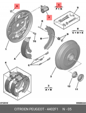 Колесный тормозной цилиндр 4402 F1 CITROEN PEUGEOT