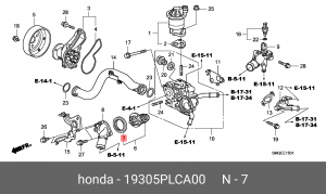 Прокладка, термостат 19305PLCA00 HONDA