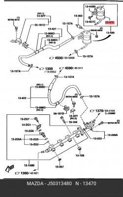 Фильтр топливный J50313480 MAZDA