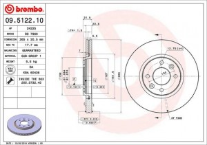 Тормозной диск 09.5122.10 BREMBO