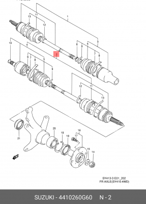 Шарнирный комплект, приводной вал 44102-60G60 SUZUKI