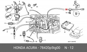 Датчик частоты вращения, управление двигателем 78420P5TG00 HONDA