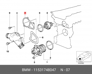 Прокладка, термостат 11 53 1 748 047 BMW