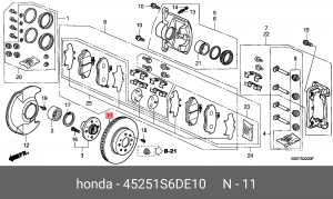 Тормозной диск 45251-S6D-E10 HONDA