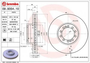 Тормозной диск 09.9354.10 BREMBO
