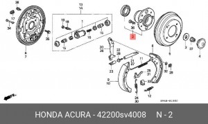Комплект подшипника ступицы колеса 42200SV4008 HONDA