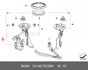 Элемент системы питания 16 14 6 752 369 BMW