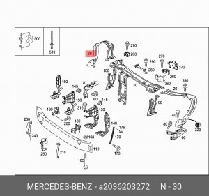 Рамка фары A2036203272 MERCEDES BENZ