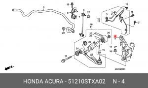 Кулак поворотный (комплект) 51210STXA02 HONDA