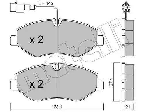 Комплект тормозных колодок, диско 22-0671-4 METELLI