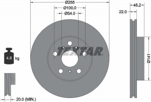 Тормозной диск 92068900 TEXTAR