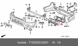 Рамка номерного знака 71505SCAG01 HONDA