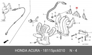 Прокладка, выпускной коллектор 18115PC6010 HONDA