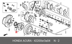 Комплект подшипника ступицы колеса 42200SR3A04 HONDA