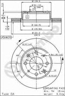 Тормозной диск 09.3102.10 BREMBO