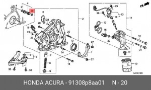 Прокладка, впускной коллектор 91308P8AA01 HONDA
