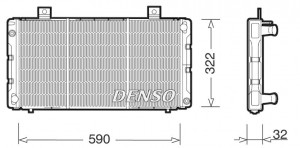 Радиатор, охлаждение двигател DRM25003 DENSO