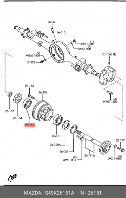 Комплект подшипника ступицы колеса S49K26151A MAZDA