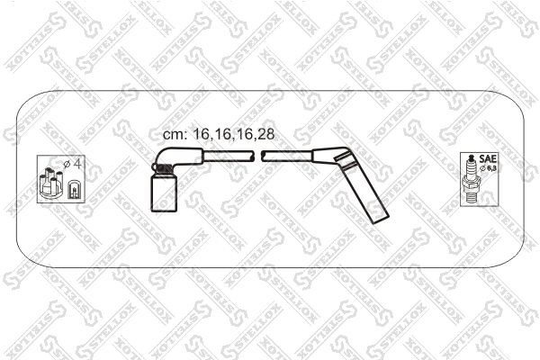 Провода высоковольтные системы зажигания (комплект) 10-38569-SX STELLOX