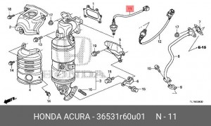 Датчик кислородный (лямбда-зонд) 36531R60U01 HONDA