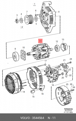 Ротор, генератор 3544564 VOLVO