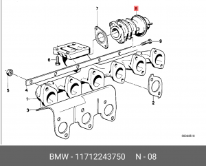 Клапан возврата ОГ 11 71 2 243 750 BMW