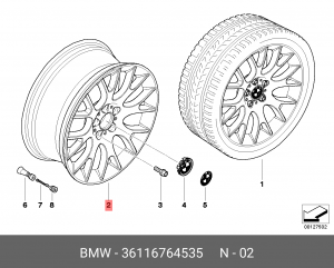Диск колеса 36 11 6 764 535 BMW