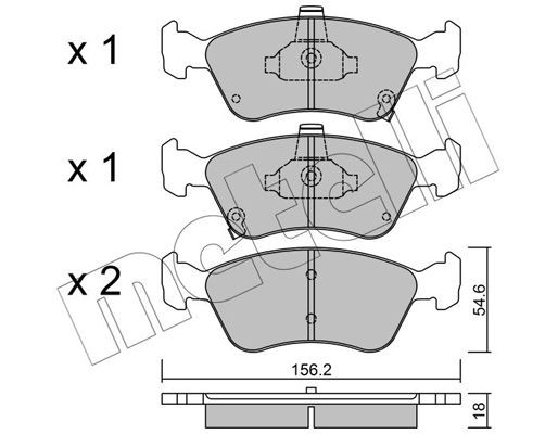 Комплект тормозных колодок, диско 22-0287-0 METELLI