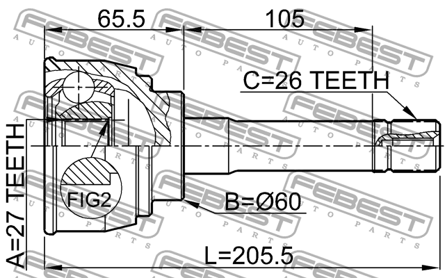 ШРУС 0110-059 FEBEST