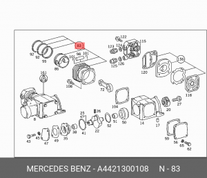 Гильза цилиндра пневматического компрессора A4421300108 MERCEDES BENZ