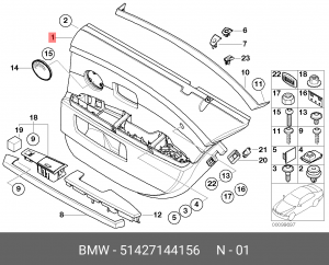 Обшивка двери 51 42 7 144 156 BMW