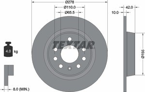 Диск тормозной 92167600 TEXTAR